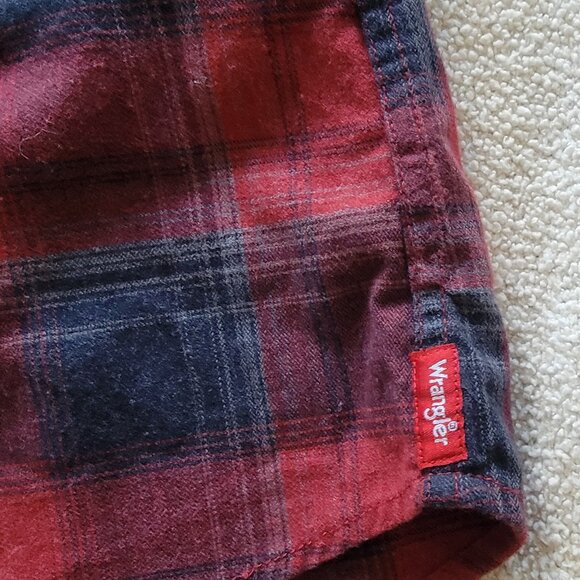 Wrangler XXXL Flannel Shirt metal buttons red/orange/black/gray - Picture 4 of 6